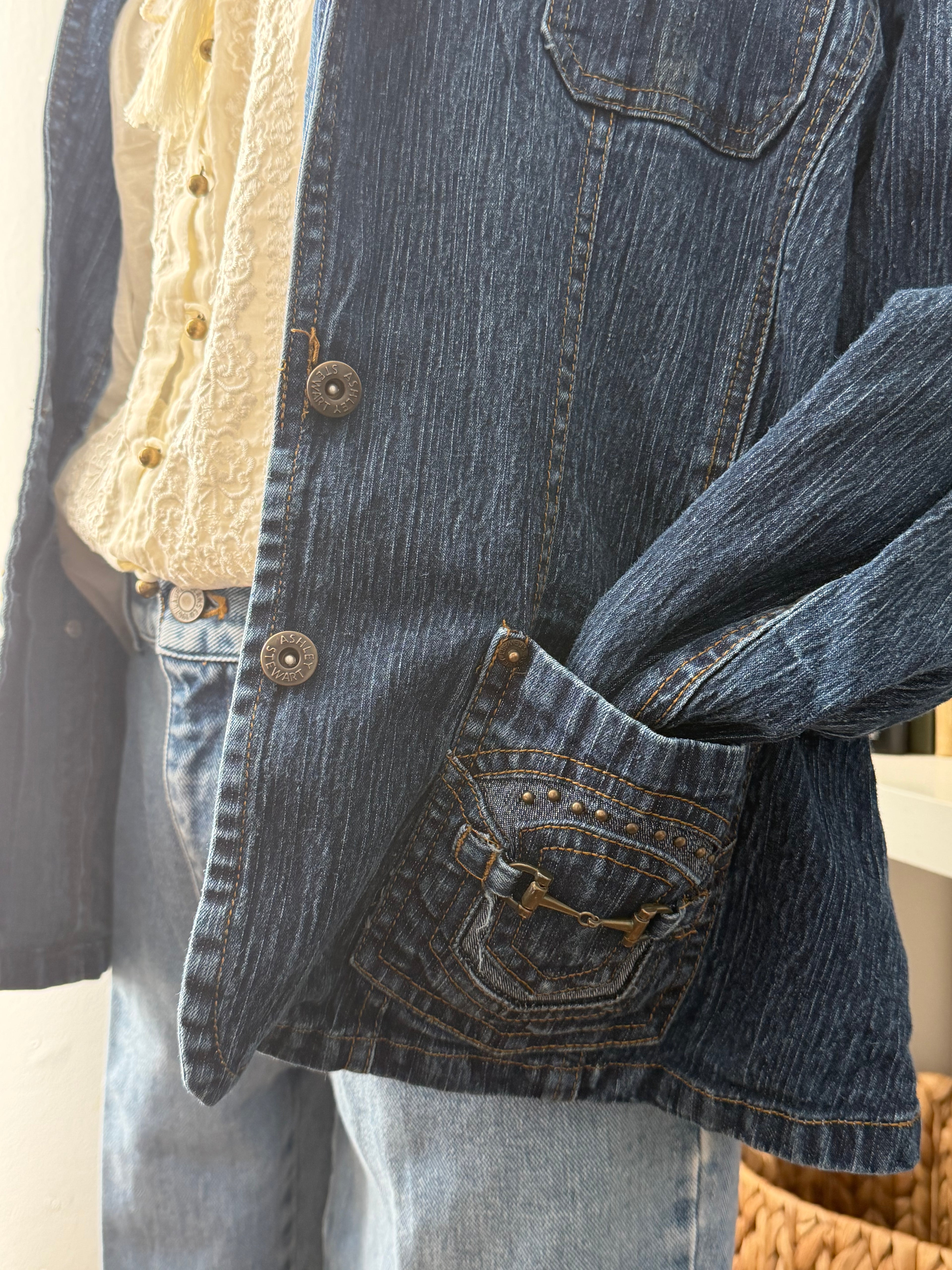 Vintage Ashley Stewart Denim Jacket size L