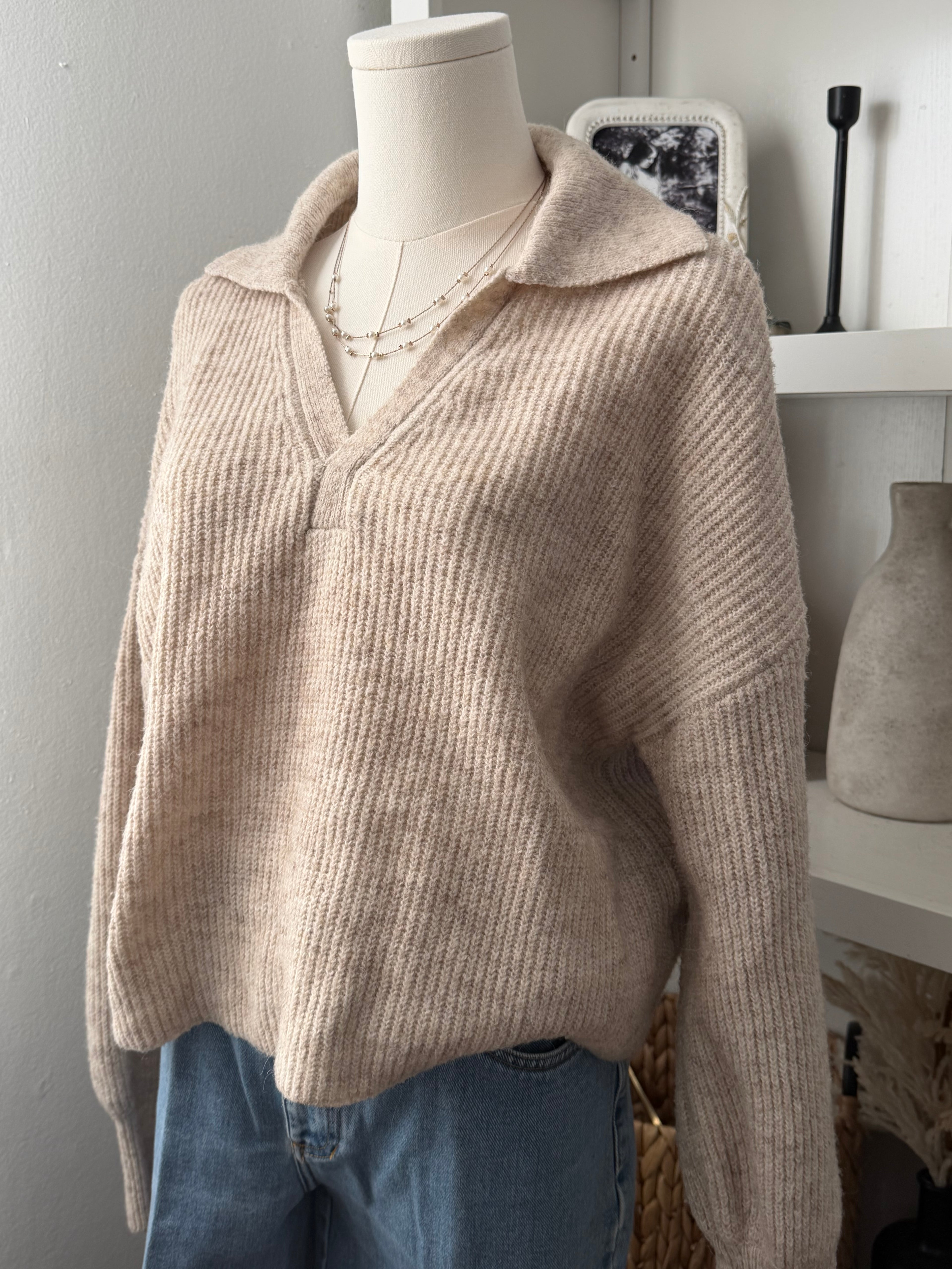 Sincerely Jules collared knit sweater top size M