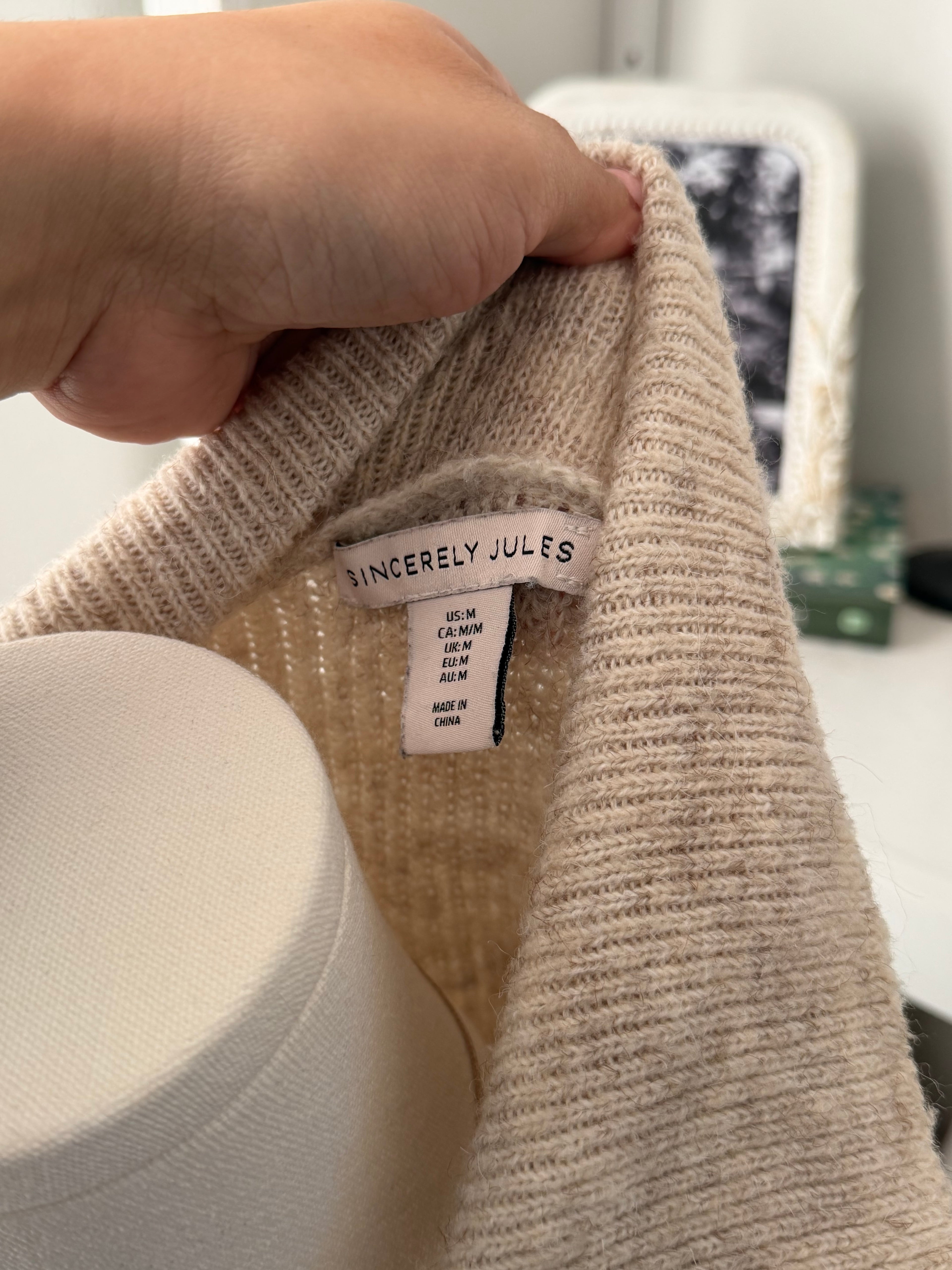 Sincerely Jules collared knit sweater top size M