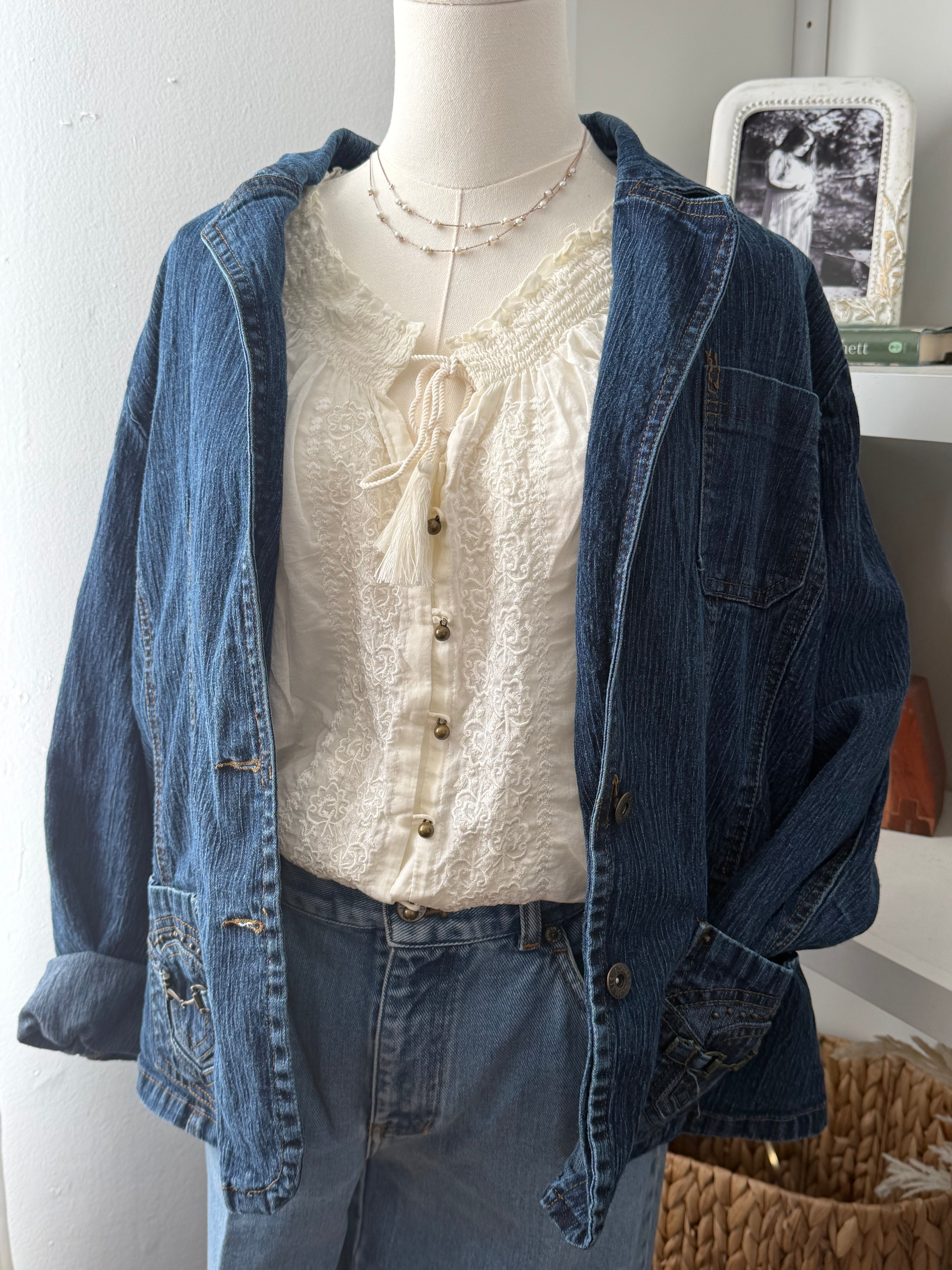 Vintage Ashley Stewart Denim Jacket size L