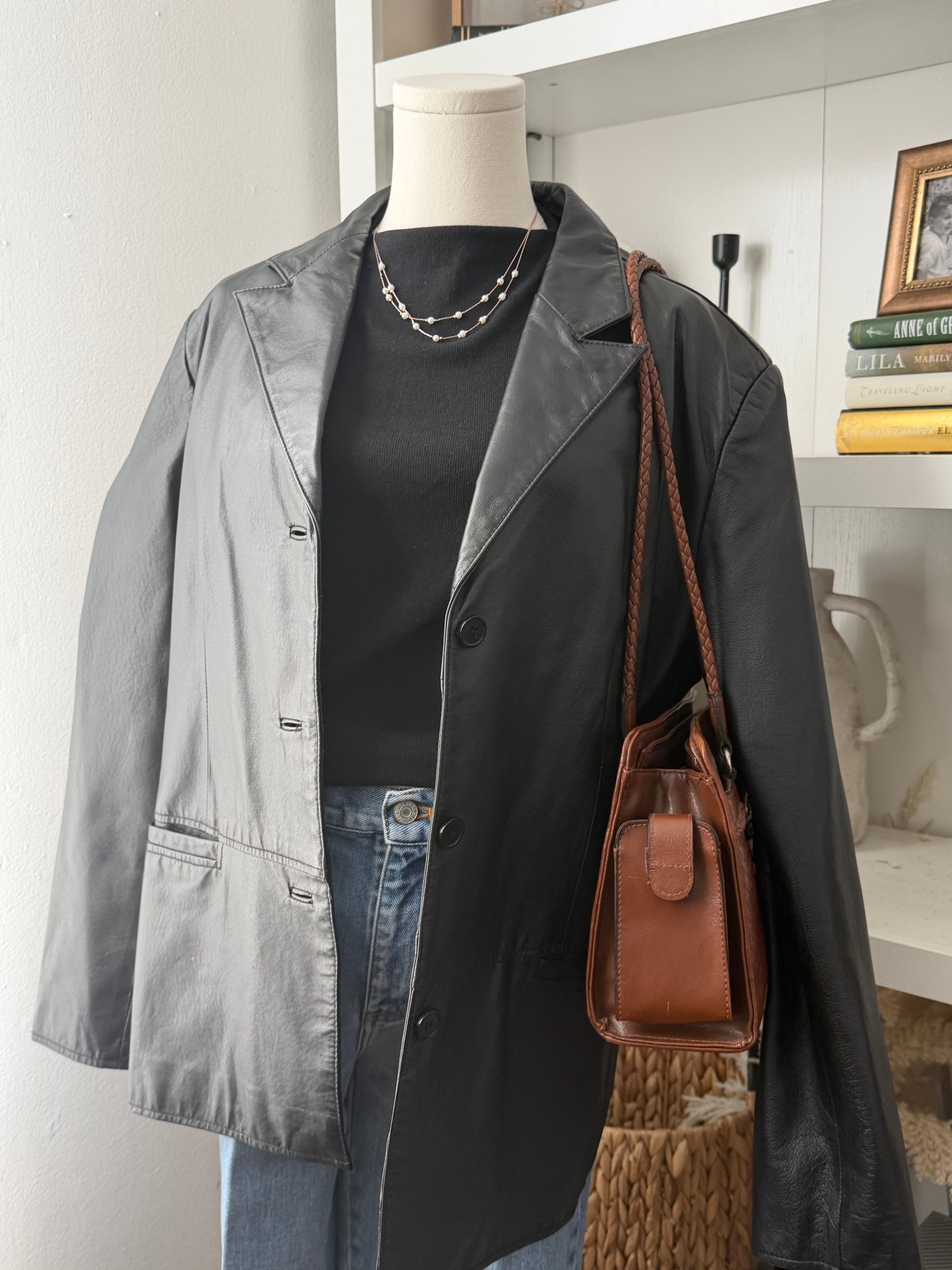 Vintage Clio 100% leather jacket size L