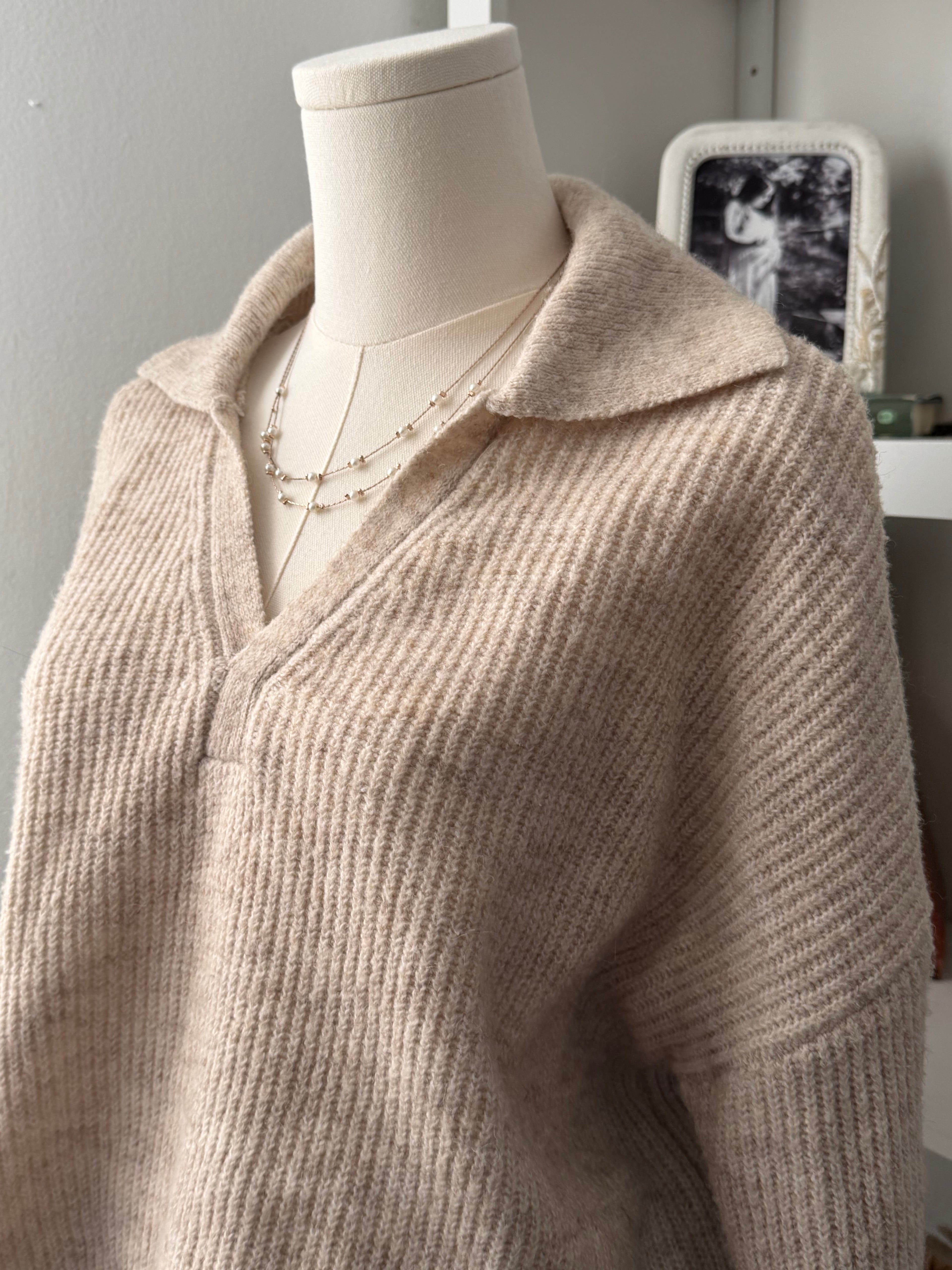 Sincerely Jules collared knit sweater top size M