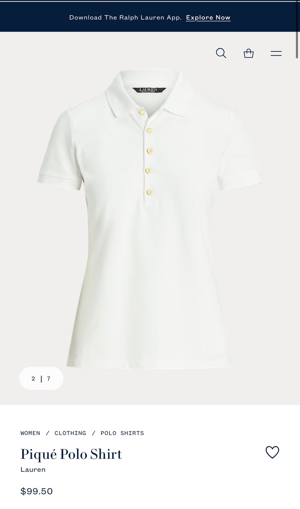 Lauren Ralph Lauren Pique Polo Shirt RETAILS $99.50