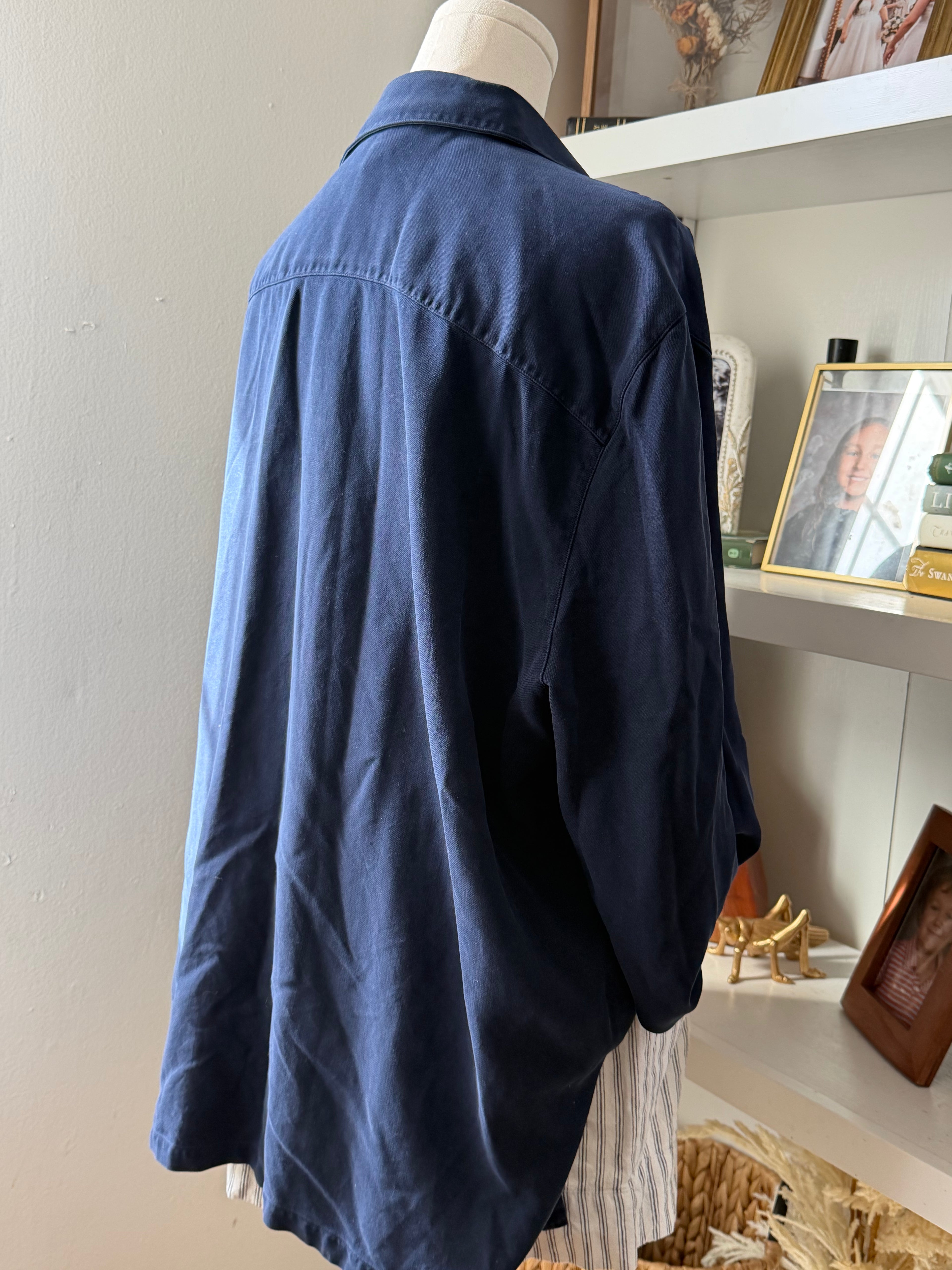 Lauren Ralph Lauren 100% Silk Button Front Long Sleeve Size 22W/XXL RETAILS FOR $150