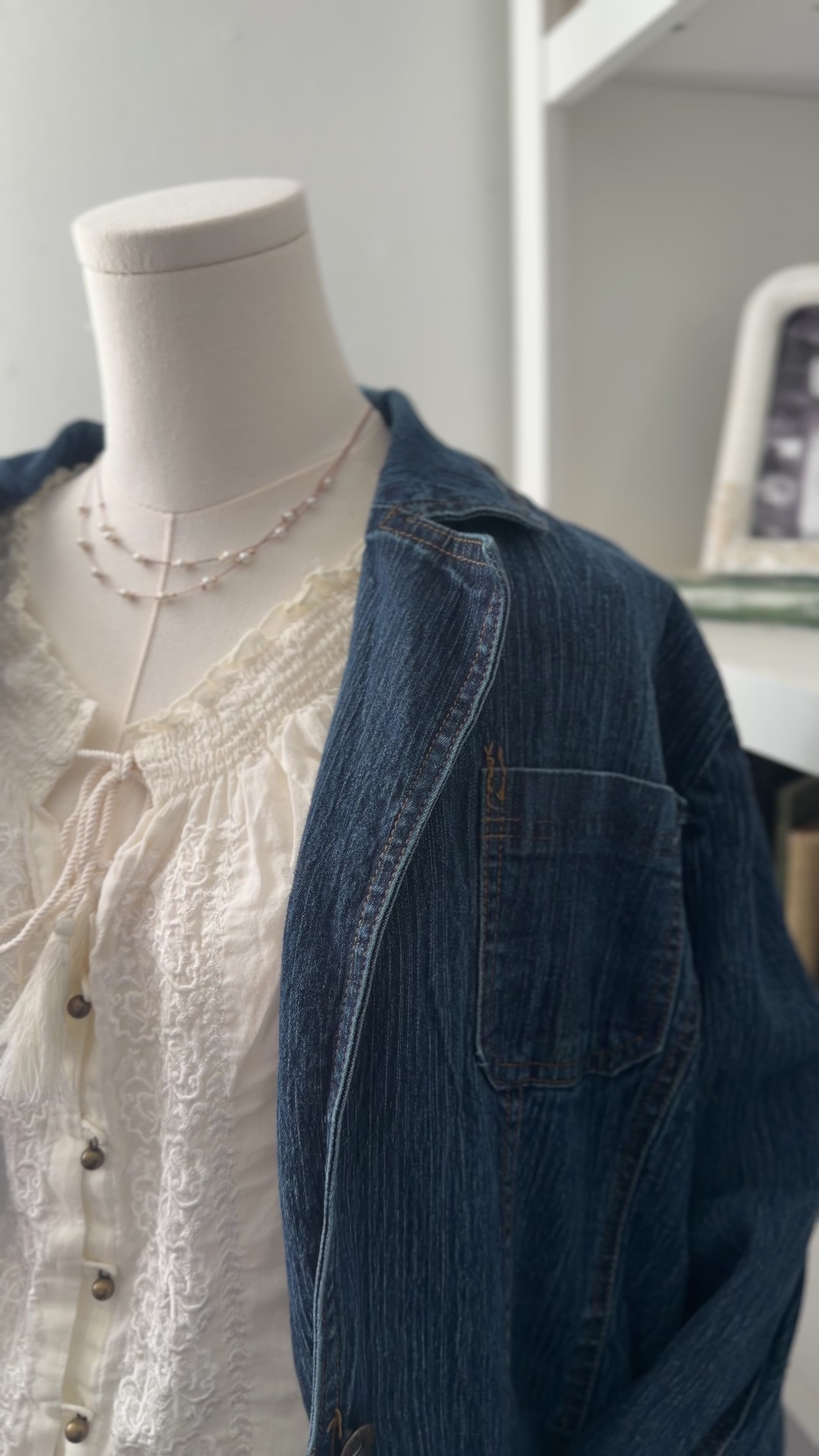 Vintage Ashley Stewart Denim Jacket size L